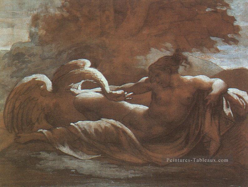 Léda et le cygne Romantiste Théodore Gericault Peintures à l'huile